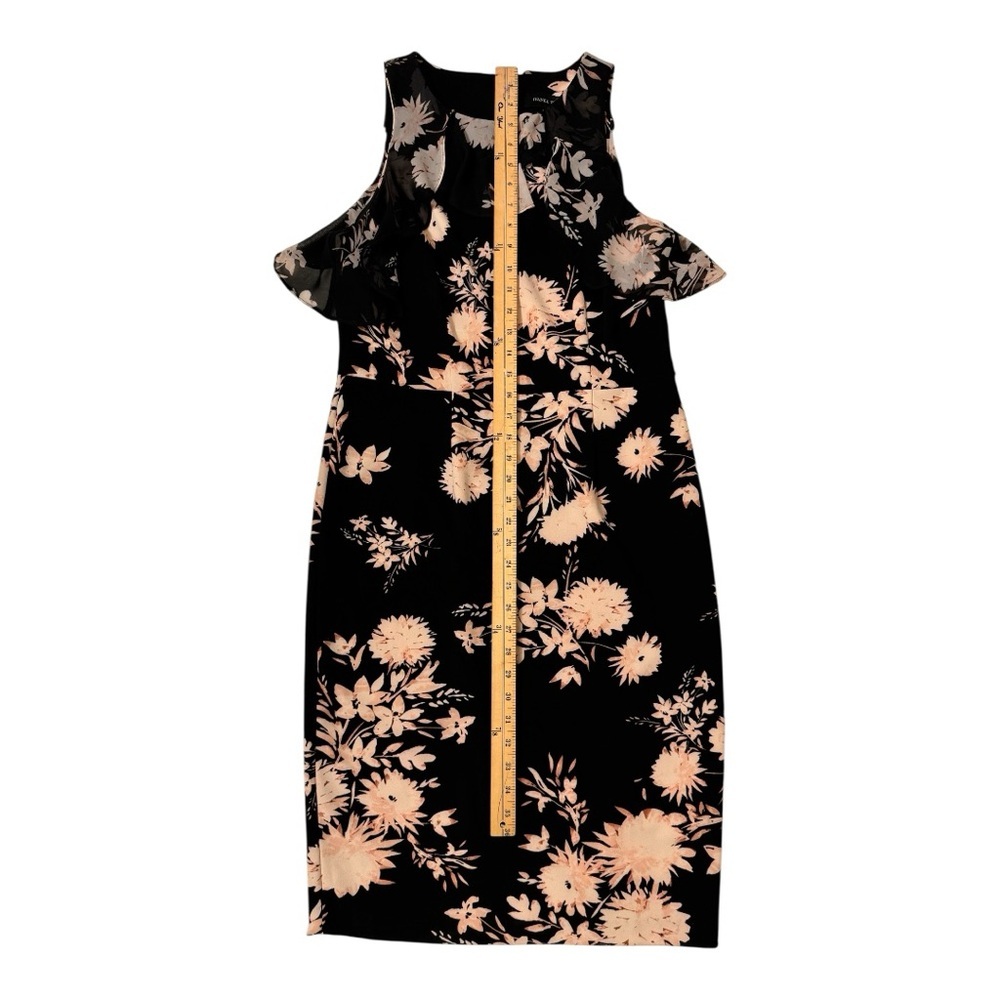 Ivanka Trump Black and Cream Floral Midi Dress Size 10 - Picture 2 of 5